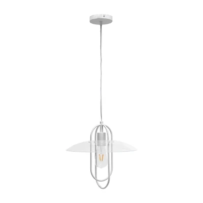 1 Light Elongated Metal Pendant