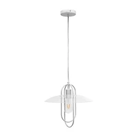 1 Light Elongated Metal Pendant