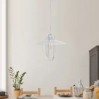 1 Light Elongated Metal Pendant
