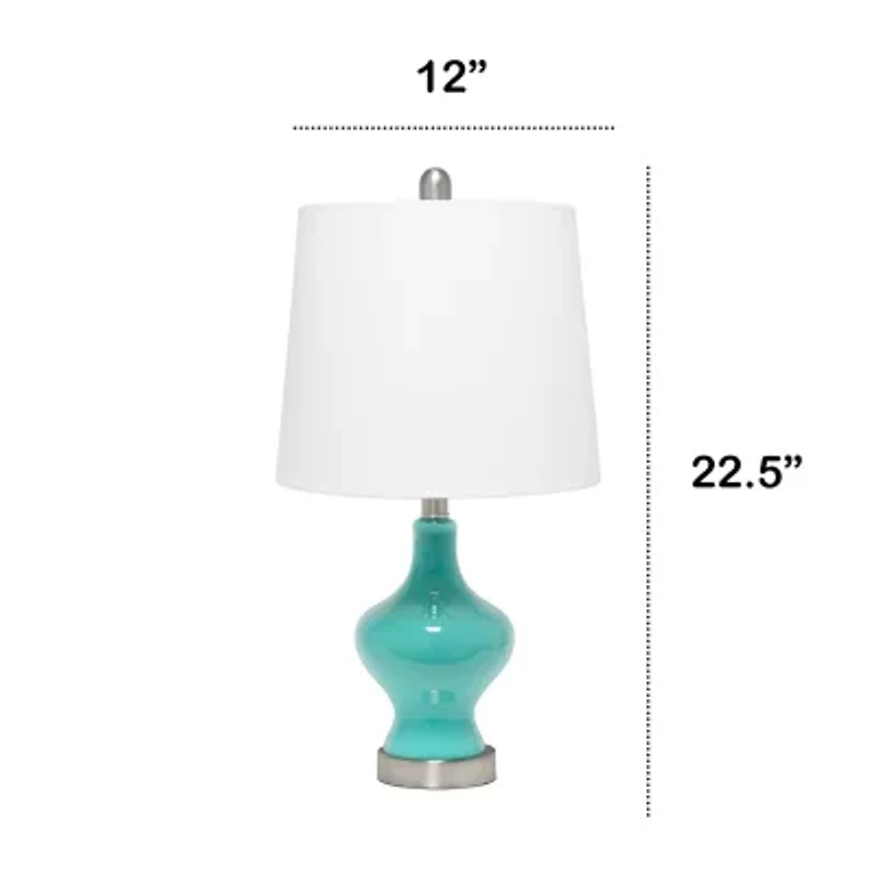 All the Rages Lalia Home Paseo With White Fabric Shade Glass Table Lamp