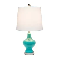All the Rages Lalia Home Paseo With White Fabric Shade Glass Table Lamp