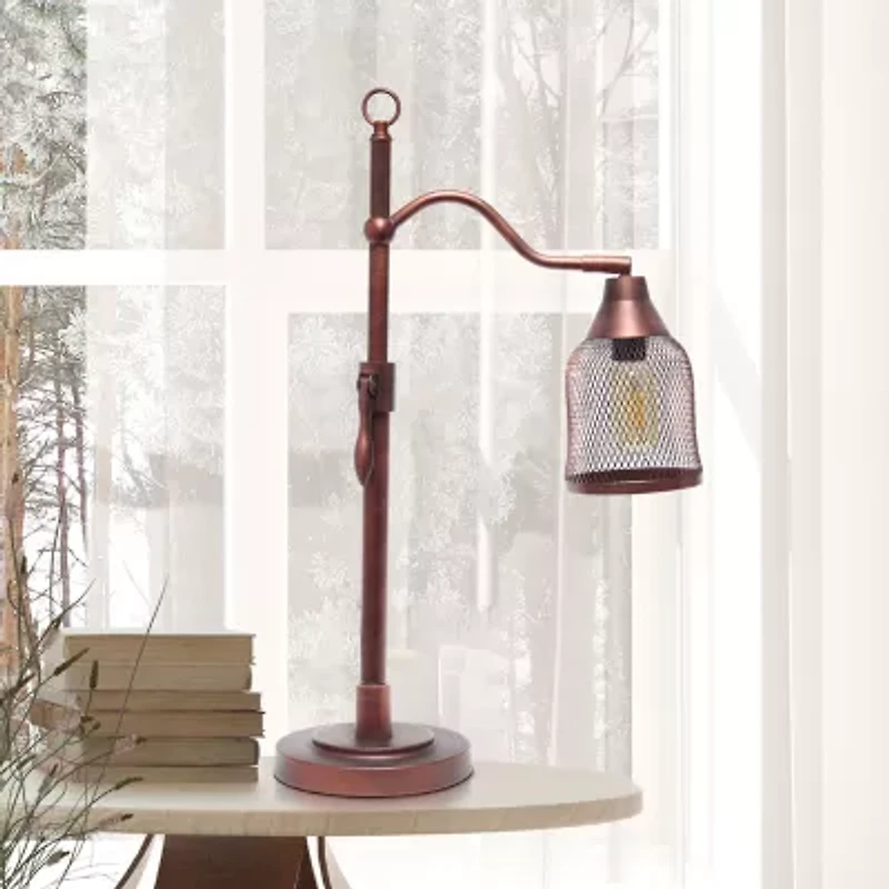 Arched Metal Mesh Shade Table Lamp