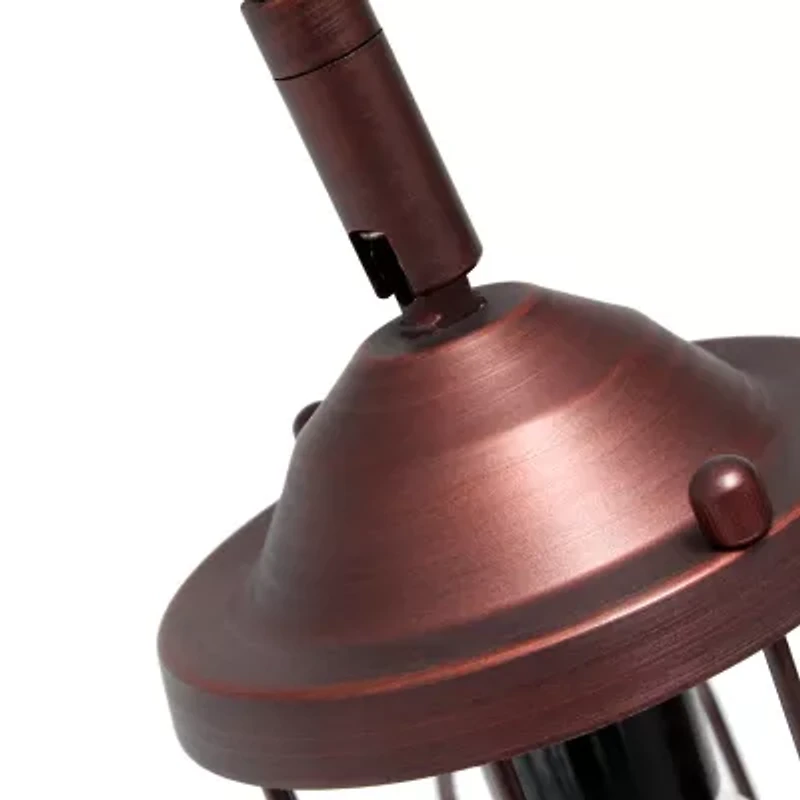 Rustic Caged Shade Metal Table Lamp