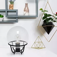 All the Rages Black Globe Glass Metal Table Lamp