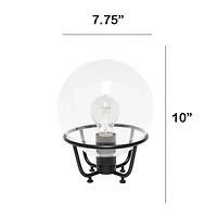 All the Rages Black Globe Glass Metal Table Lamp