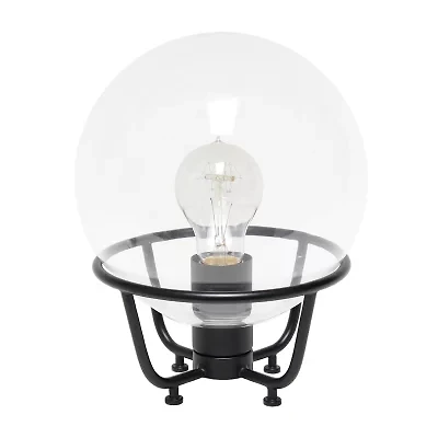 All the Rages Black Globe Glass Metal Table Lamp