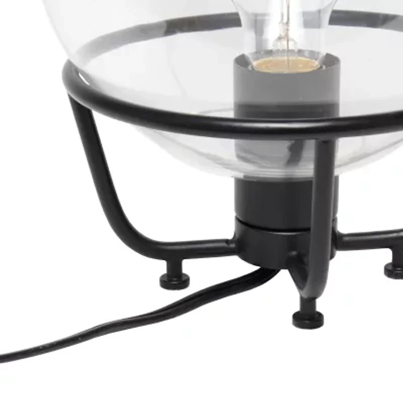 All the Rages Black Globe Glass Metal Table Lamp