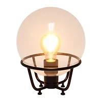 All the Rages Black Globe Glass Metal Table Lamp
