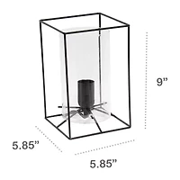 All the Rages Black Metal Frame With Clear Shade Glass Table Lamp