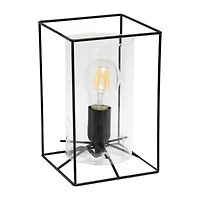 All the Rages Black Metal Frame With Clear Shade Glass Table Lamp