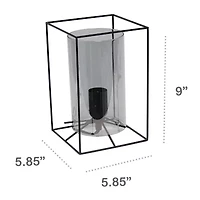 All the Rages Black Metal Frame With Clear Shade Glass Table Lamp