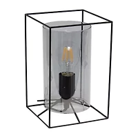 All the Rages Black Metal Frame With Clear Shade Glass Table Lamp