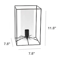 All the Rages Large Black Metal Frame With Clear Shade Glass Table Lamp