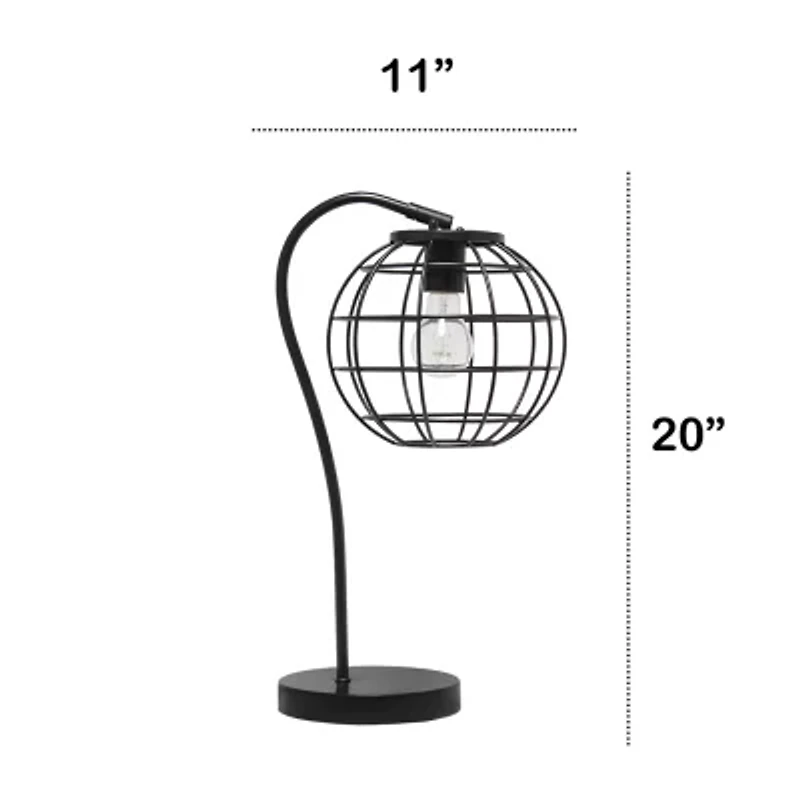 All the Rages Antique Brass Arched Cage Metal Table Lamp