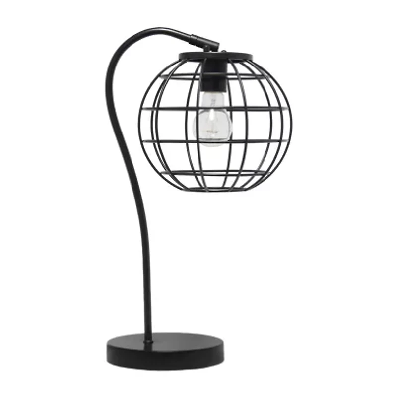 All the Rages Antique Brass Arched Cage Metal Table Lamp