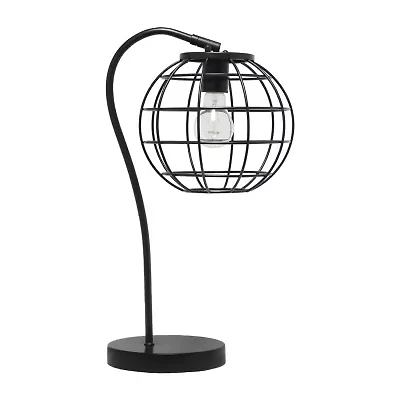 All the Rages Antique Brass Arched Cage Metal Table Lamp