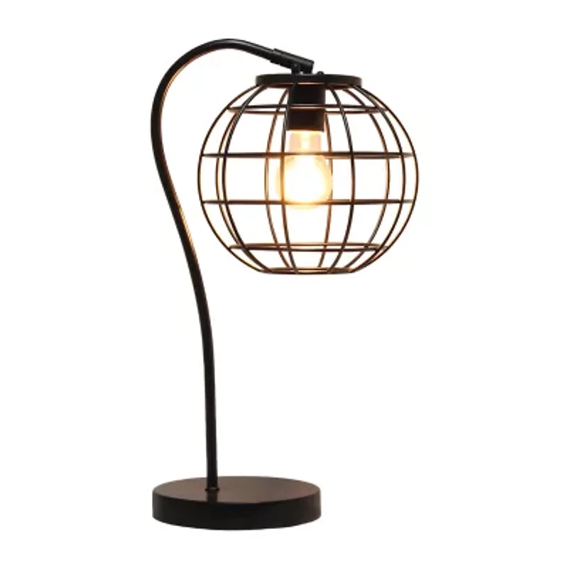 All the Rages Antique Brass Arched Cage Metal Table Lamp