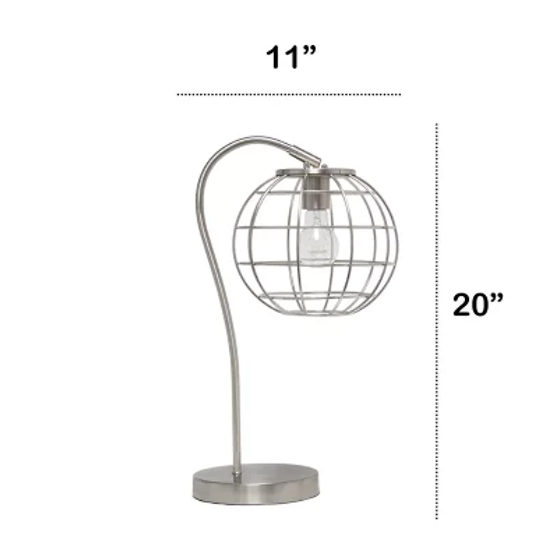 All the Rages Antique Brass Arched Cage Metal Table Lamp