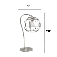 All the Rages Antique Brass Arched Cage Metal Table Lamp