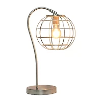 All the Rages Antique Brass Arched Cage Metal Table Lamp