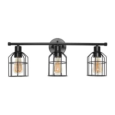 All the Rages Black Industrial Wired Vanity Light