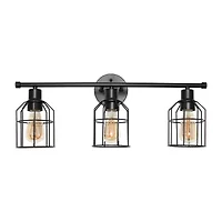 All the Rages Black Industrial Wired Vanity Light