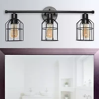 All the Rages Black Industrial Wired Vanity Light
