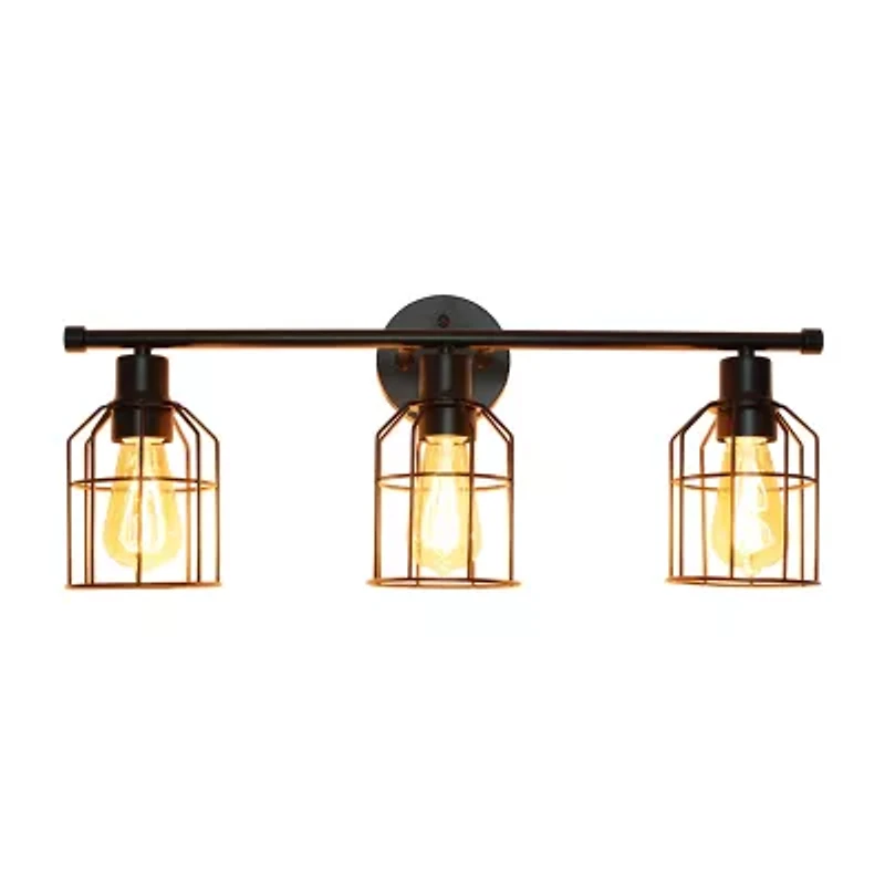 All the Rages Black Industrial Wired Vanity Light
