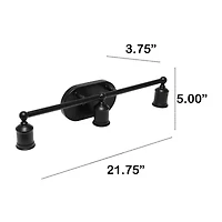 All the Rages Matte Black Industrial Metal Vanity Light