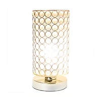 All the Rages Cylinder Shape Crystal Chrome Metal Table Lamp