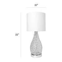 All the Rages Pin Shaped Crystal Chrome Metal Table Lamp
