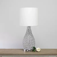 All the Rages Pin Shaped Crystal Chrome Metal Table Lamp