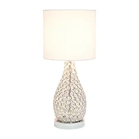 All the Rages Pin Shaped Crystal Chrome Metal Table Lamp