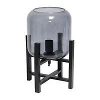 All the Rages Black Wood Mounted Lamp With Clear Glass Table