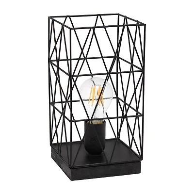 All the Rages Black Geometric Metal Table Lamp