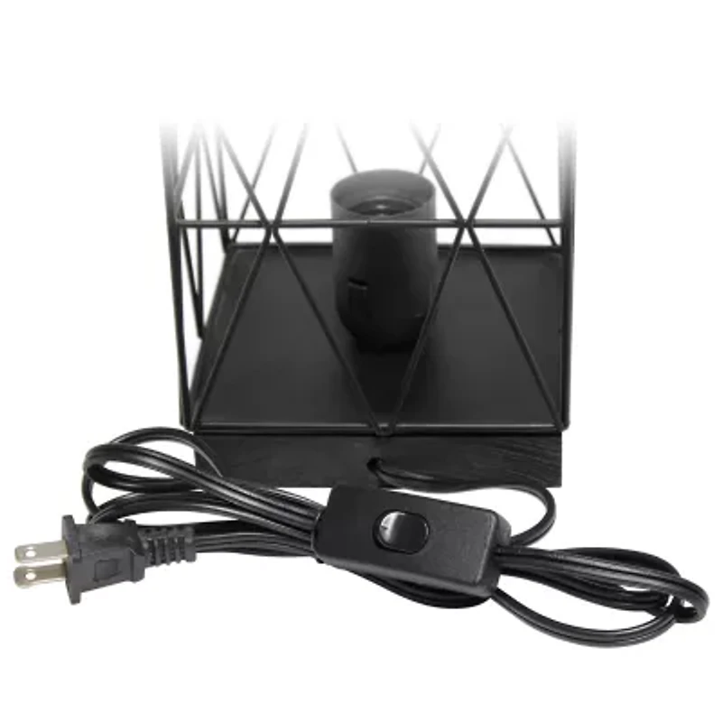 All the Rages Black Geometric Metal Table Lamp