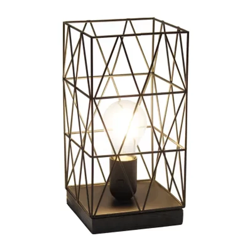All the Rages Black Geometric Metal Table Lamp