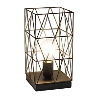 All the Rages Black Geometric Metal Table Lamp