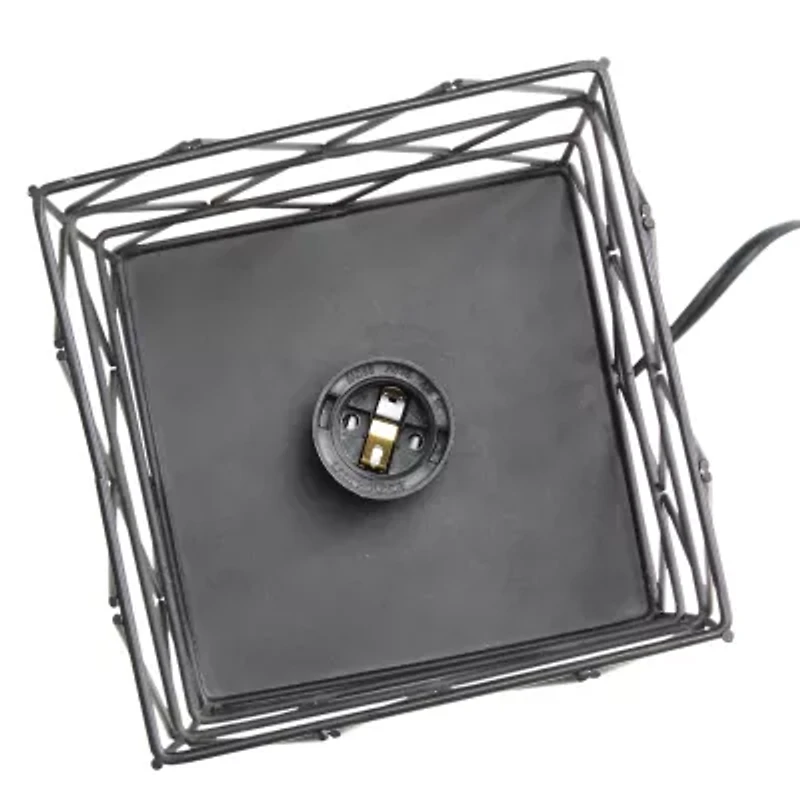 All the Rages Black Geometric Metal Table Lamp