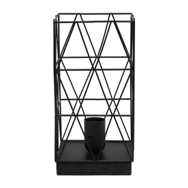 All the Rages Black Geometric Metal Table Lamp