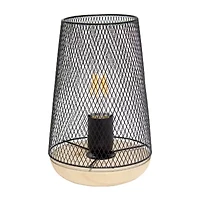 All the Rages Black Wire Mesh Uplight Metal Table Lamp