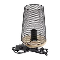 All the Rages Black Wire Mesh Uplight Metal Table Lamp