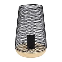 All the Rages Black Wire Mesh Uplight Metal Table Lamp