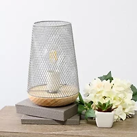 All the Rages Black Wire Mesh Uplight Metal Table Lamp