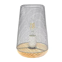 All the Rages Black Wire Mesh Uplight Metal Table Lamp