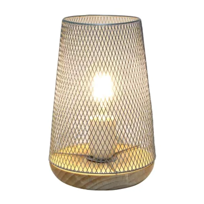All the Rages Black Wire Mesh Uplight Metal Table Lamp