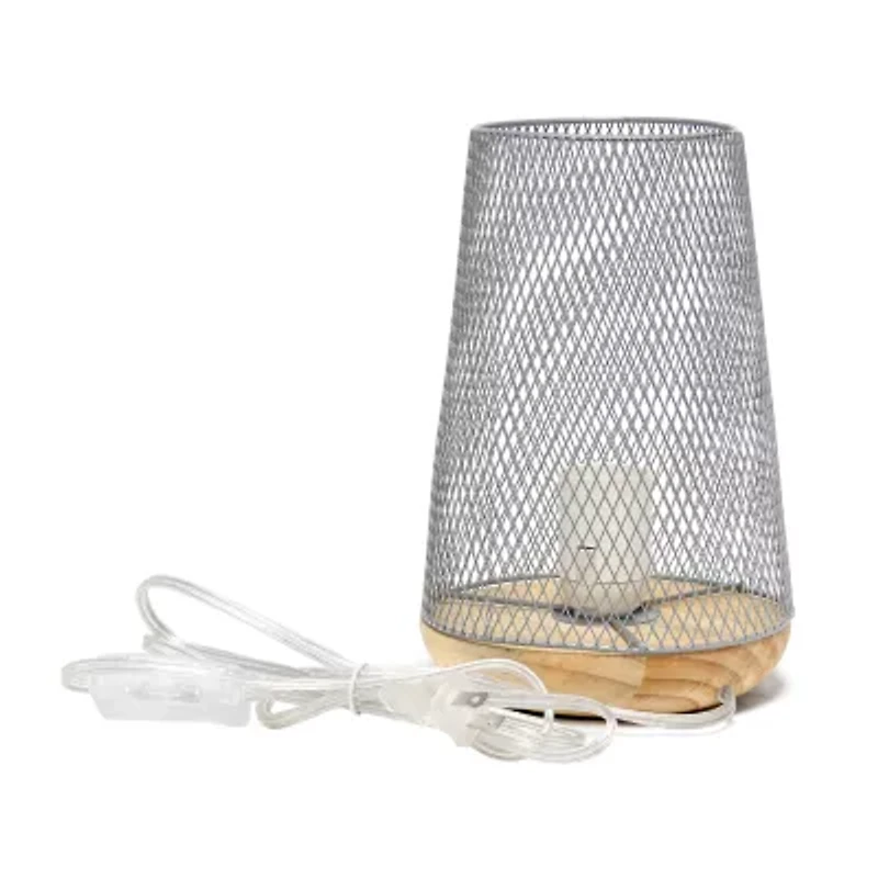 All the Rages Black Wire Mesh Uplight Metal Table Lamp