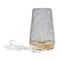 All the Rages Black Wire Mesh Uplight Metal Table Lamp