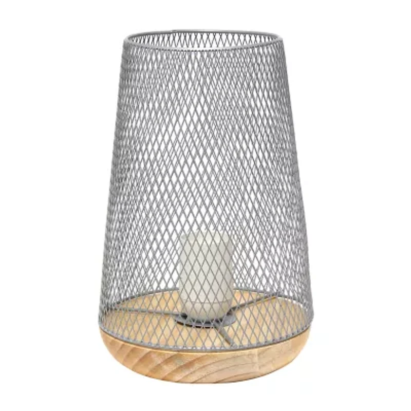 All the Rages Black Wire Mesh Uplight Metal Table Lamp