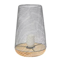 All the Rages Black Wire Mesh Uplight Metal Table Lamp